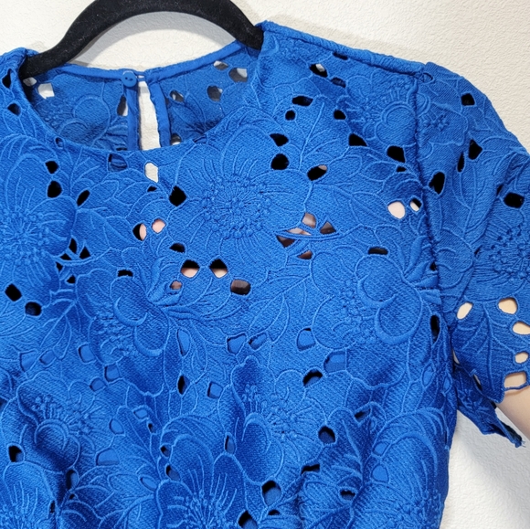 Diane von Furstenberg DVF blue floral lace open back dress - Picture 8 of 14